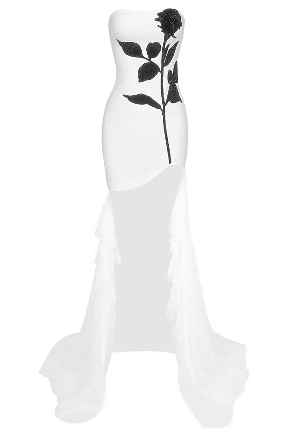 Veronica Strapless Crystal Embellishment Mini Dress-ROVOLE