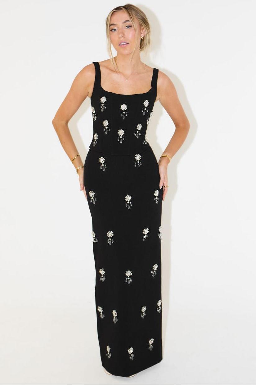 The Ultimate Muse Crystal Maxi Skirt Set-ROVOLE