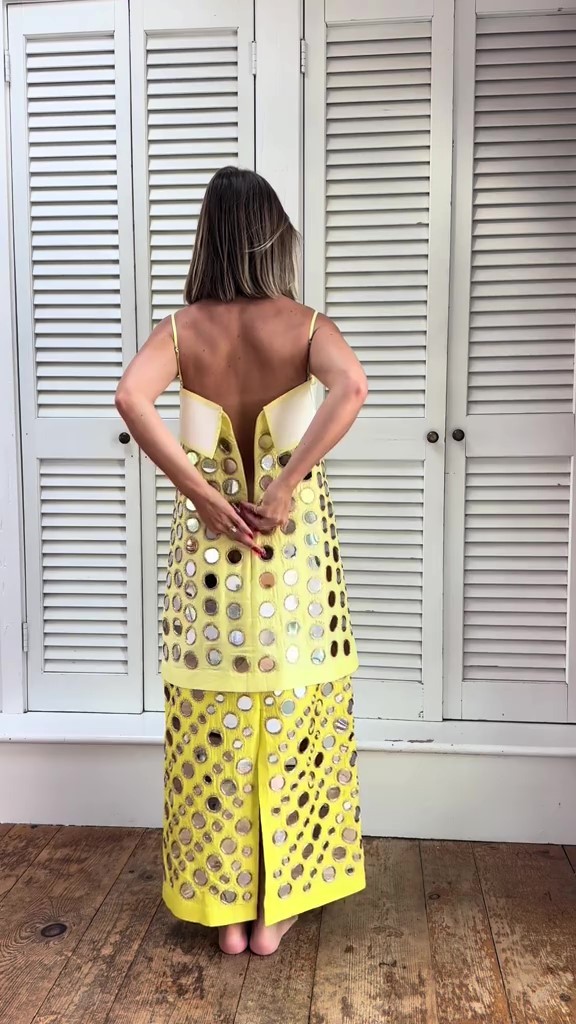 Fashion Handmade layered mirrored dress-ROVOLE