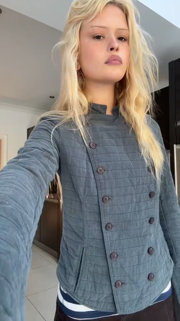 Quilted Double-Breasted Jacket