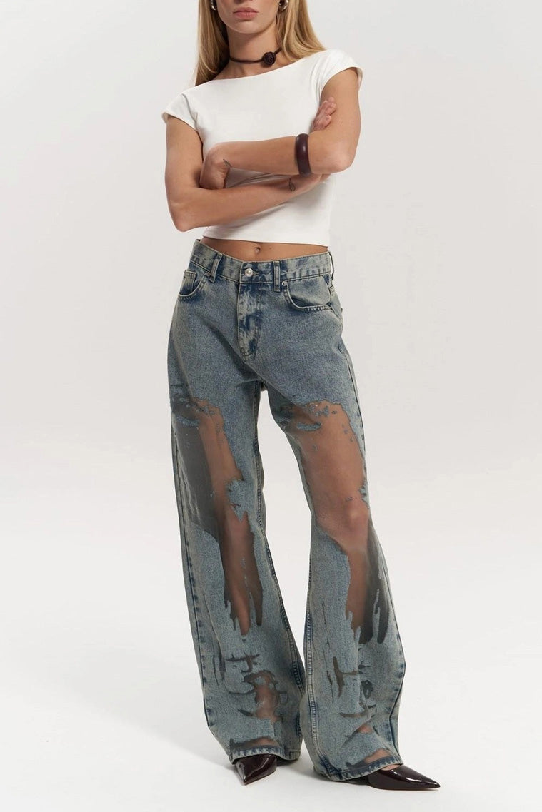 Trixie Blue Transparent Jeans-ROVOLE