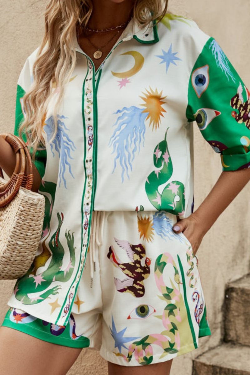 Ottilia Shirt & Shorts Boho Set-ROVOLE