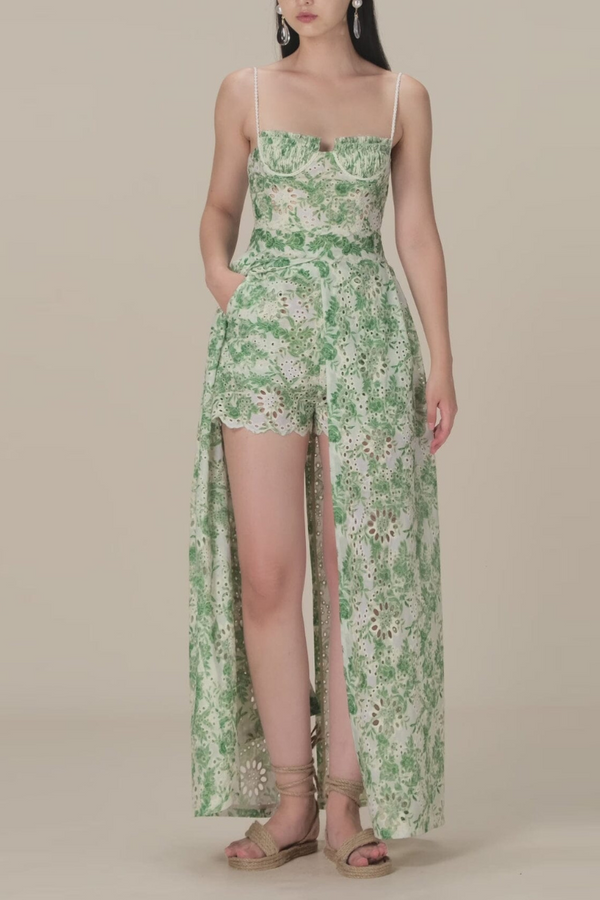 Ursule Spaghetti Floral Skirt Set-ROVOLE