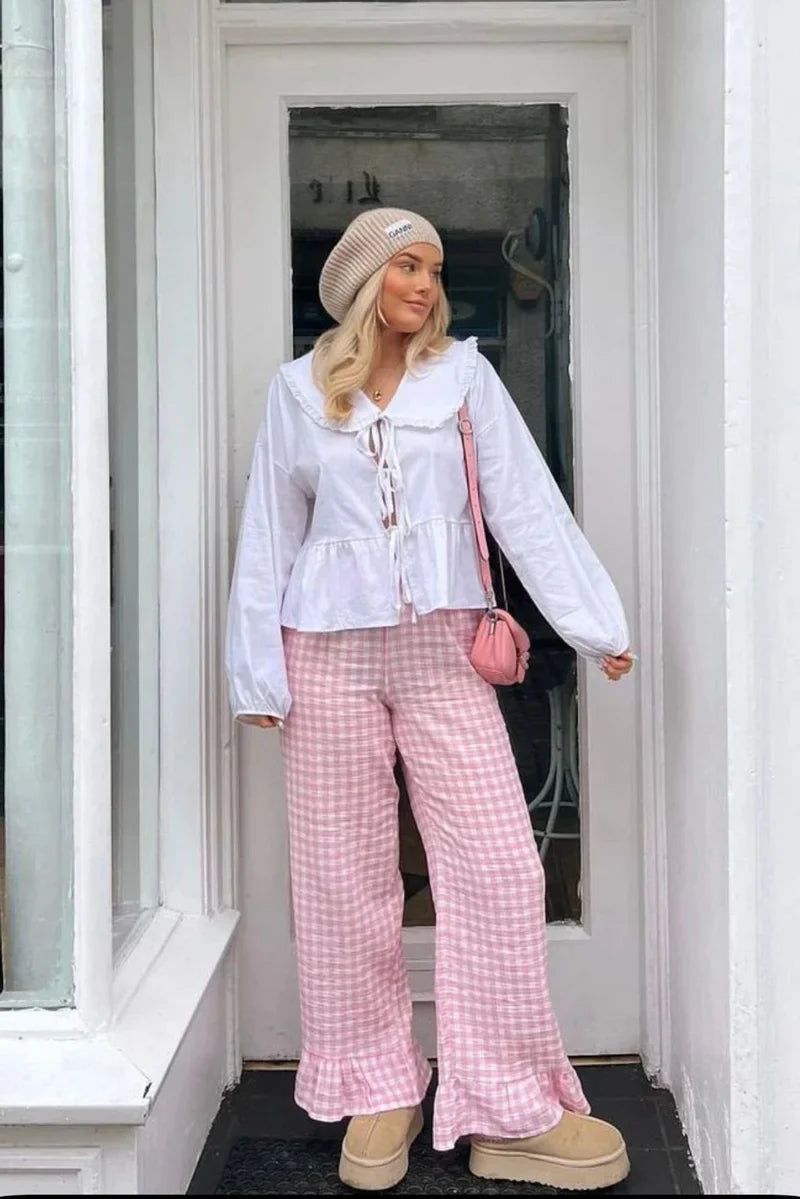 Peter Pan Collar Blouse with Ties-ROVOLE