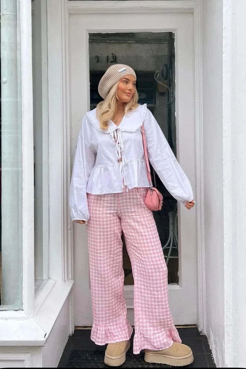 Peter Pan Collar Blouse with Ties-ROVOLE