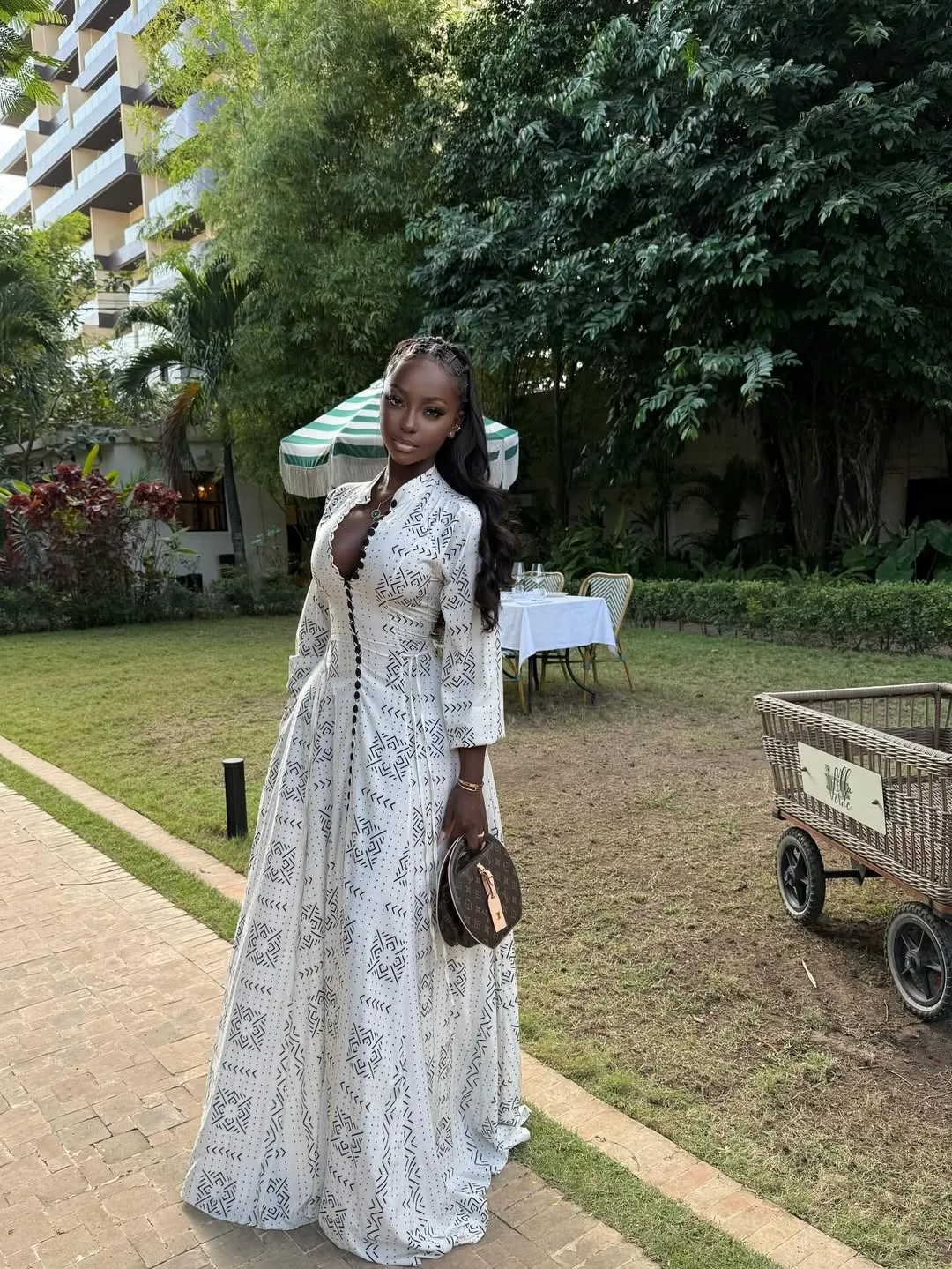 White Cotton Button Maxi Dress