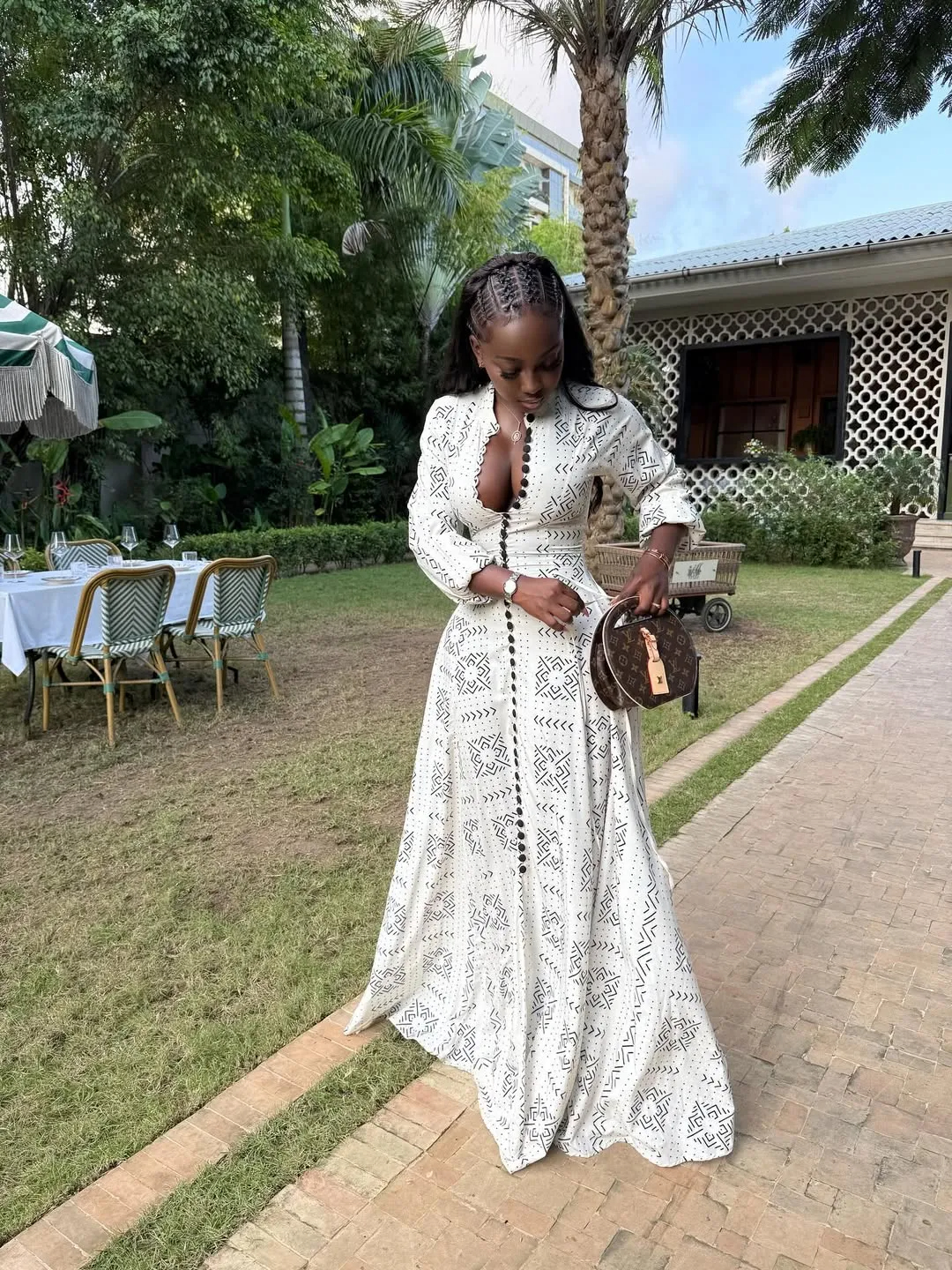 White Cotton Button Maxi Dress