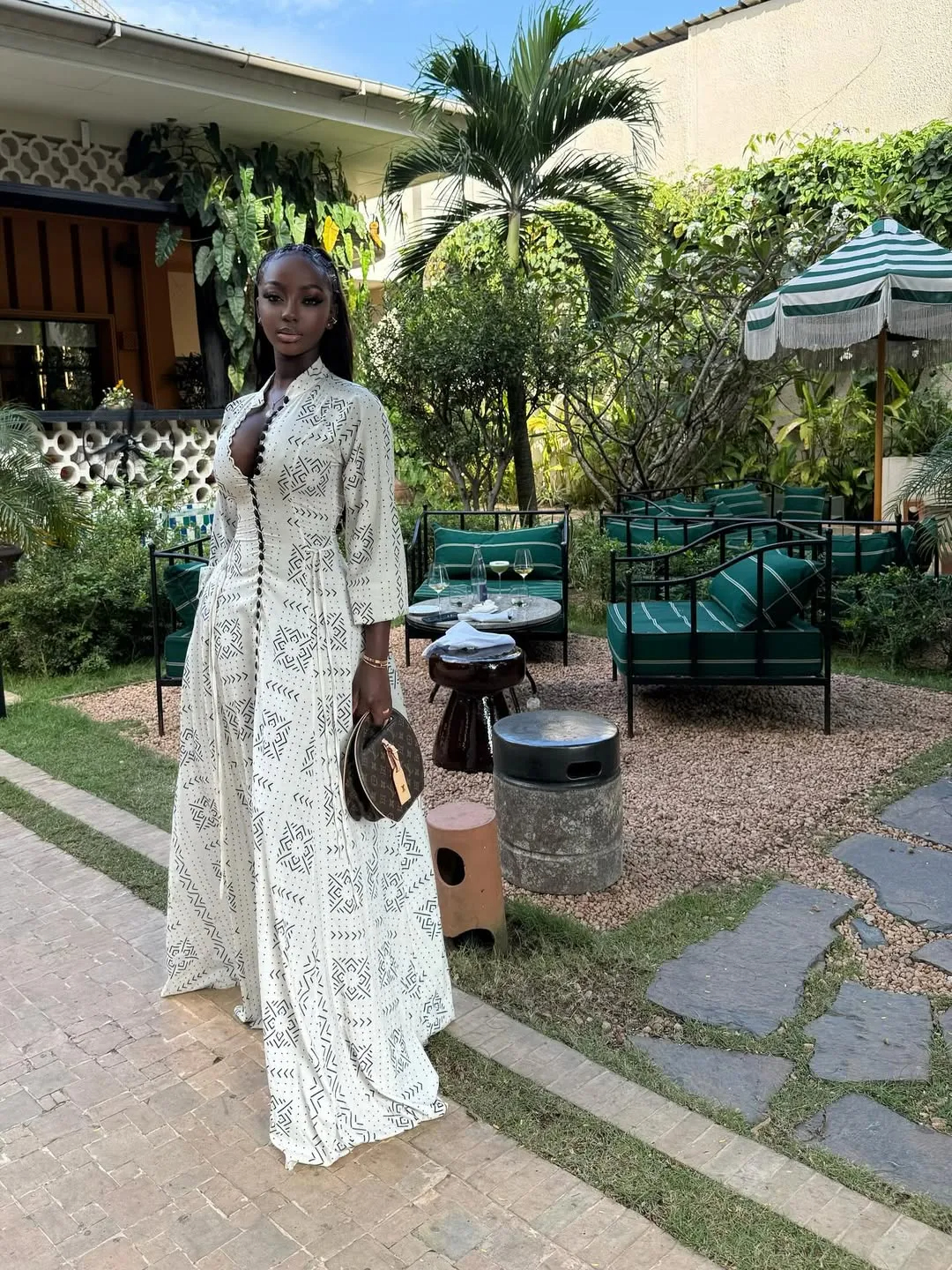 White Cotton Button Maxi Dress