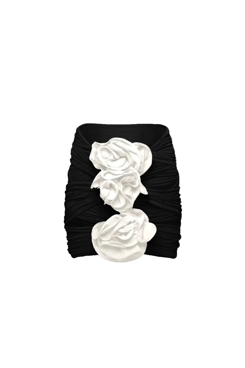 3D Floral Black Swimsuit Set-ROVOLE