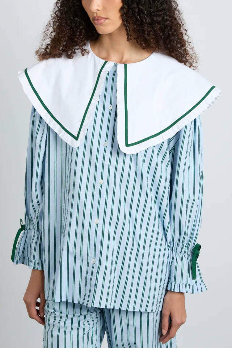 Barbara Pj Set- Blue Stripe-ROVOLE