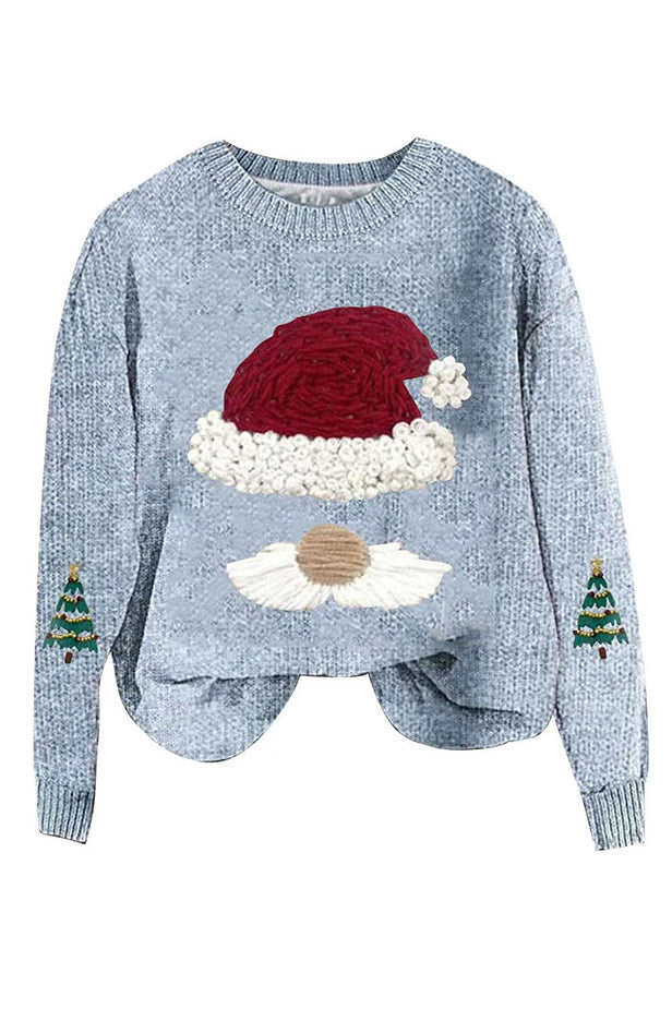 Loose Fit Christmas Knit Sweater-ROVOLE