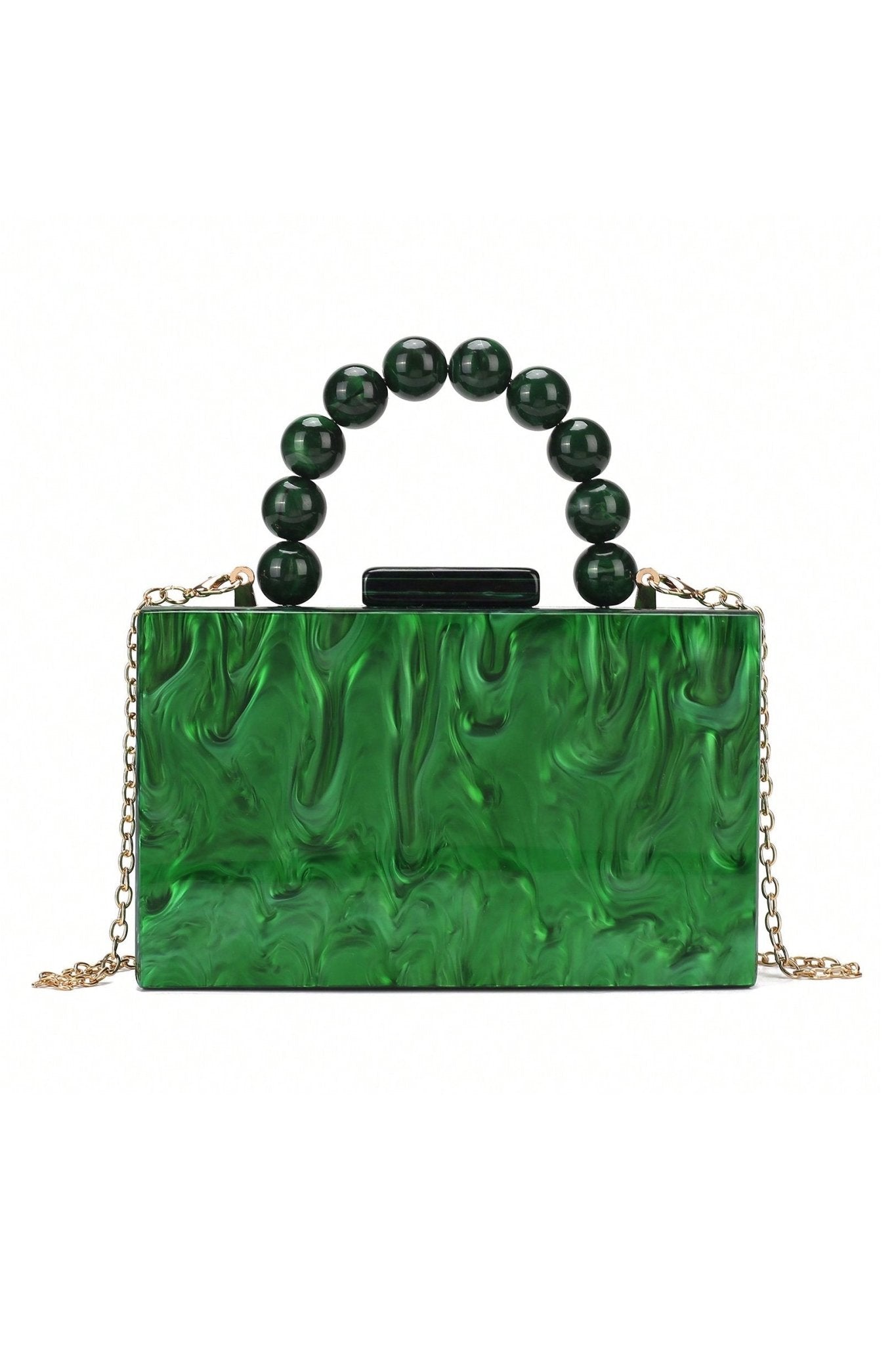 Beaded Chain Marbling Handbag-ROVOLE