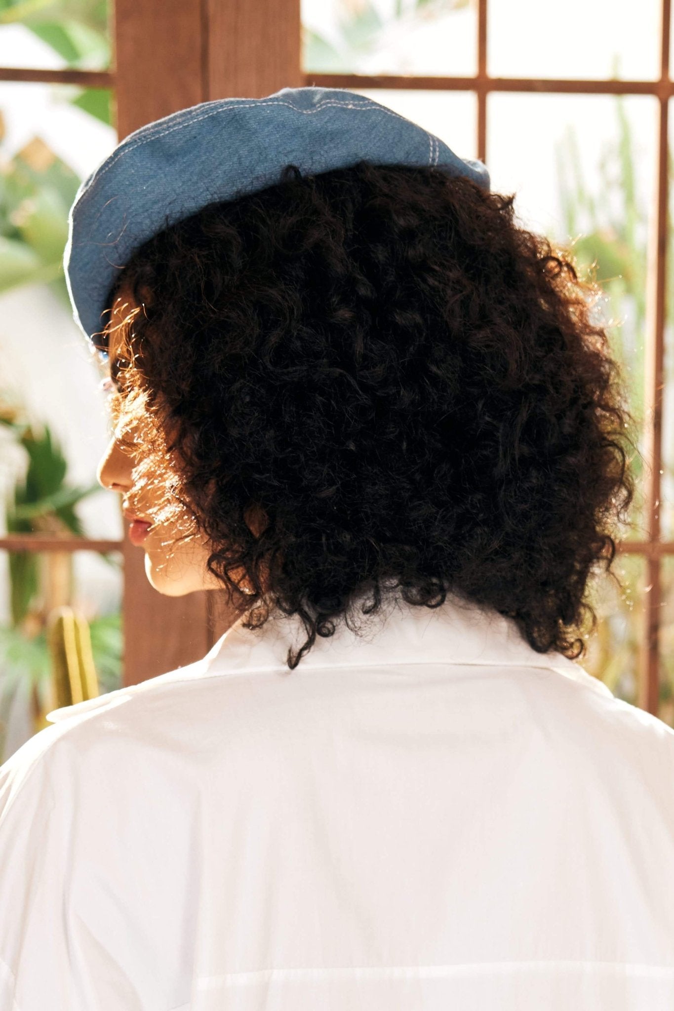 Camellia Denim Beret Hat-ROVOLE
