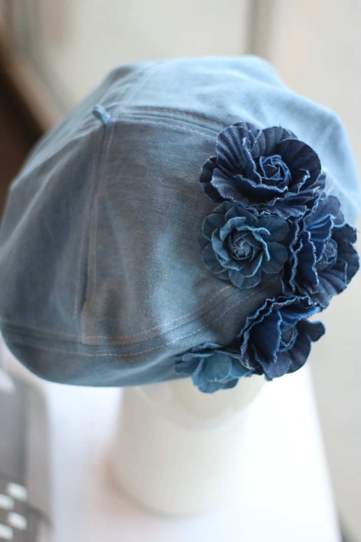 Camellia Denim Beret Hat-ROVOLE