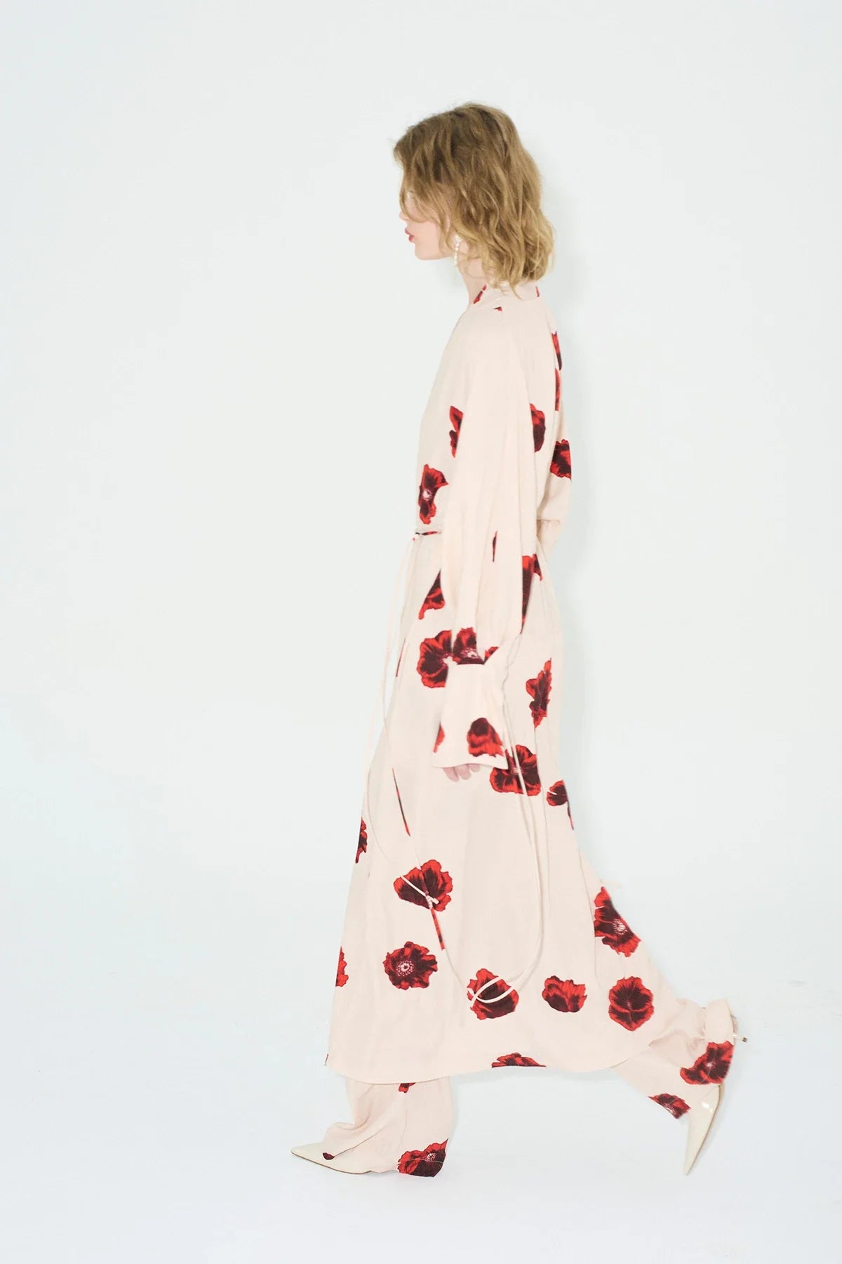 Sahara Print Kimono Dress - Coquelicot-ROVOLE