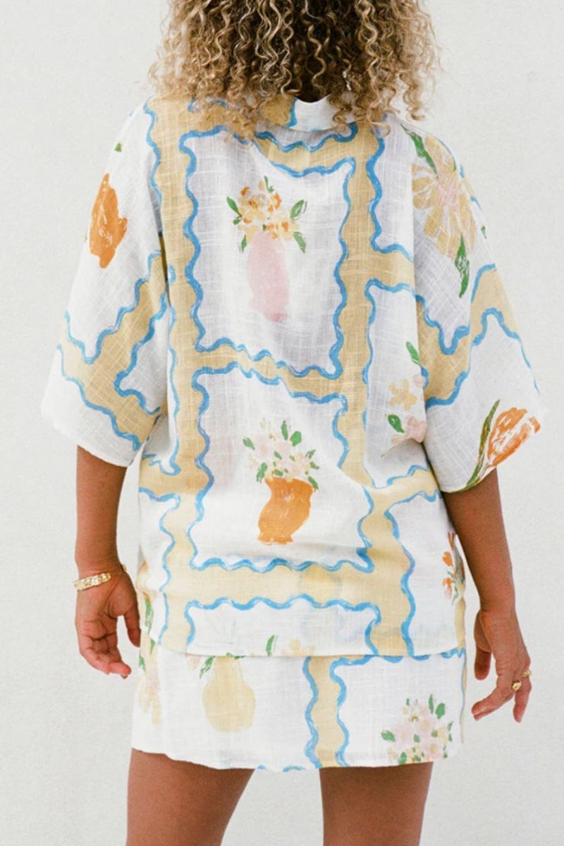 Irregular Printed Skirt-Set-ROVOLE