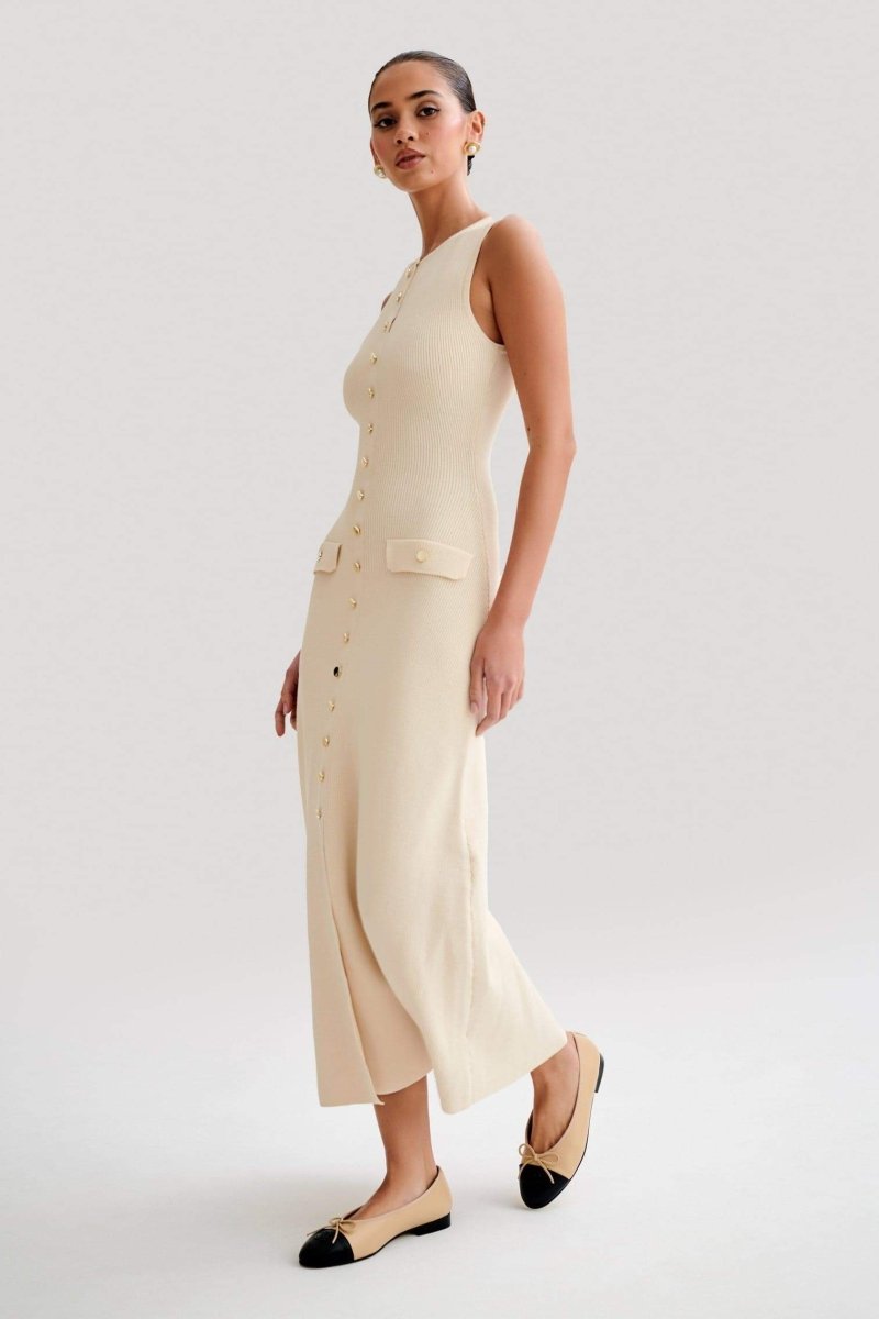 Claire Knit Sleeveless Maxi Dress-ROVOLE