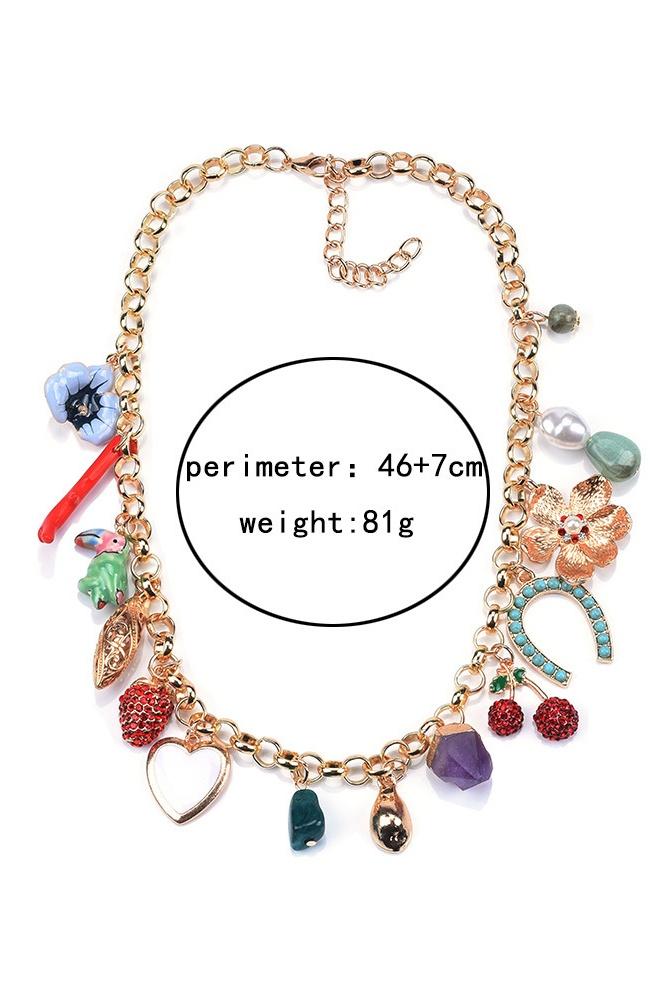 Crystal Multi Pendants Necklace-ROVOLE