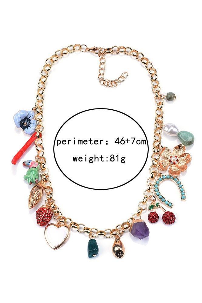 Crystal Multi Pendants Necklace-ROVOLE