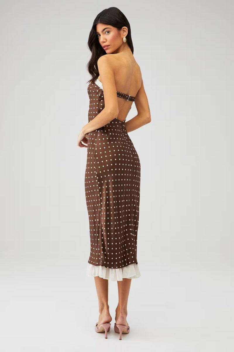 Daisy Mae Strapless Midi Dress-ROVOLE