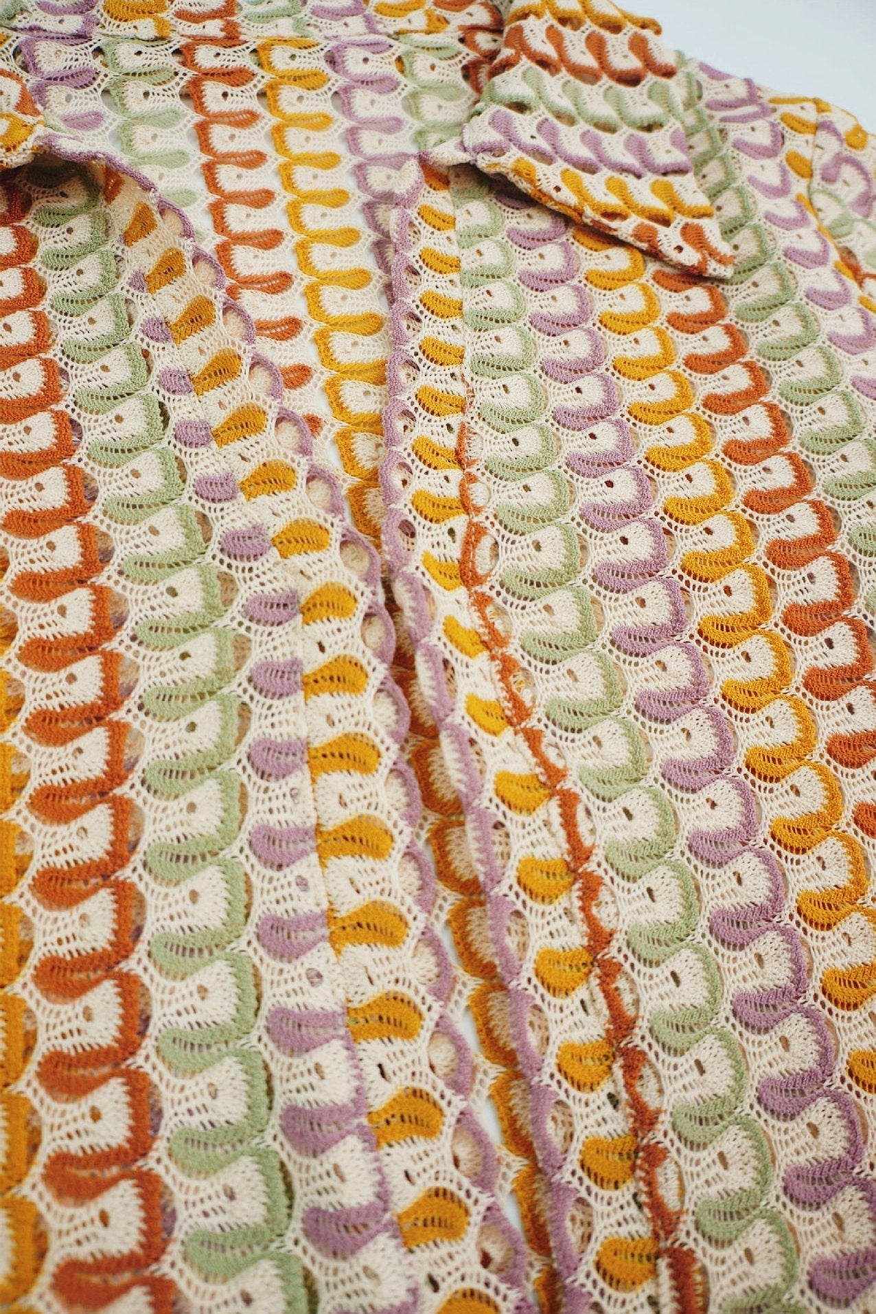 Dawn V-neck Collared Crochet Maxi Dress-ROVOLE