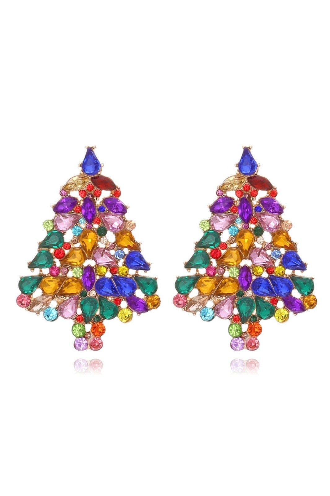 Diamante Christmas Tree Earrings-ROVOLE