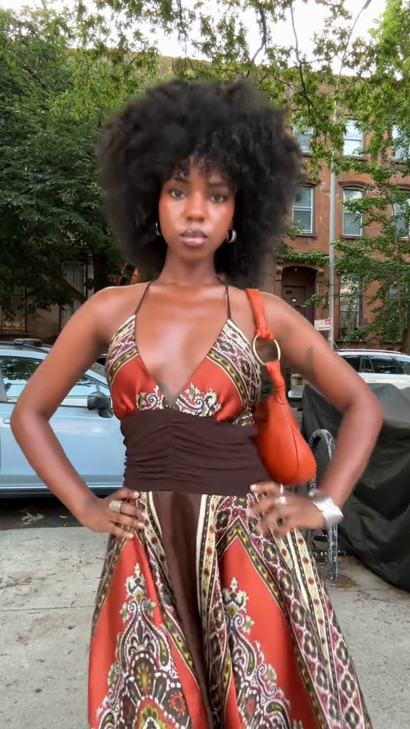 Printed Halter - Neck Maxi Dress-ROVOLE