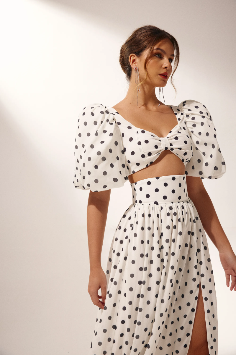 Ellie Polka Dot Skirt Set-ROVOLE