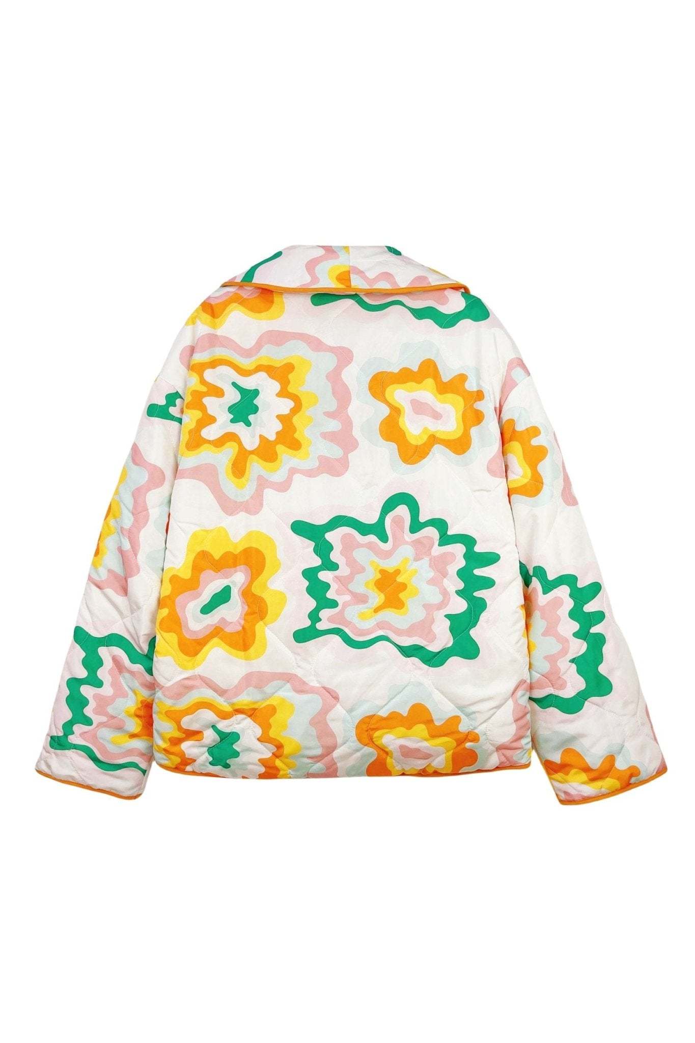 Elma Printed Quilted Puffer Jacket-ROVOLE