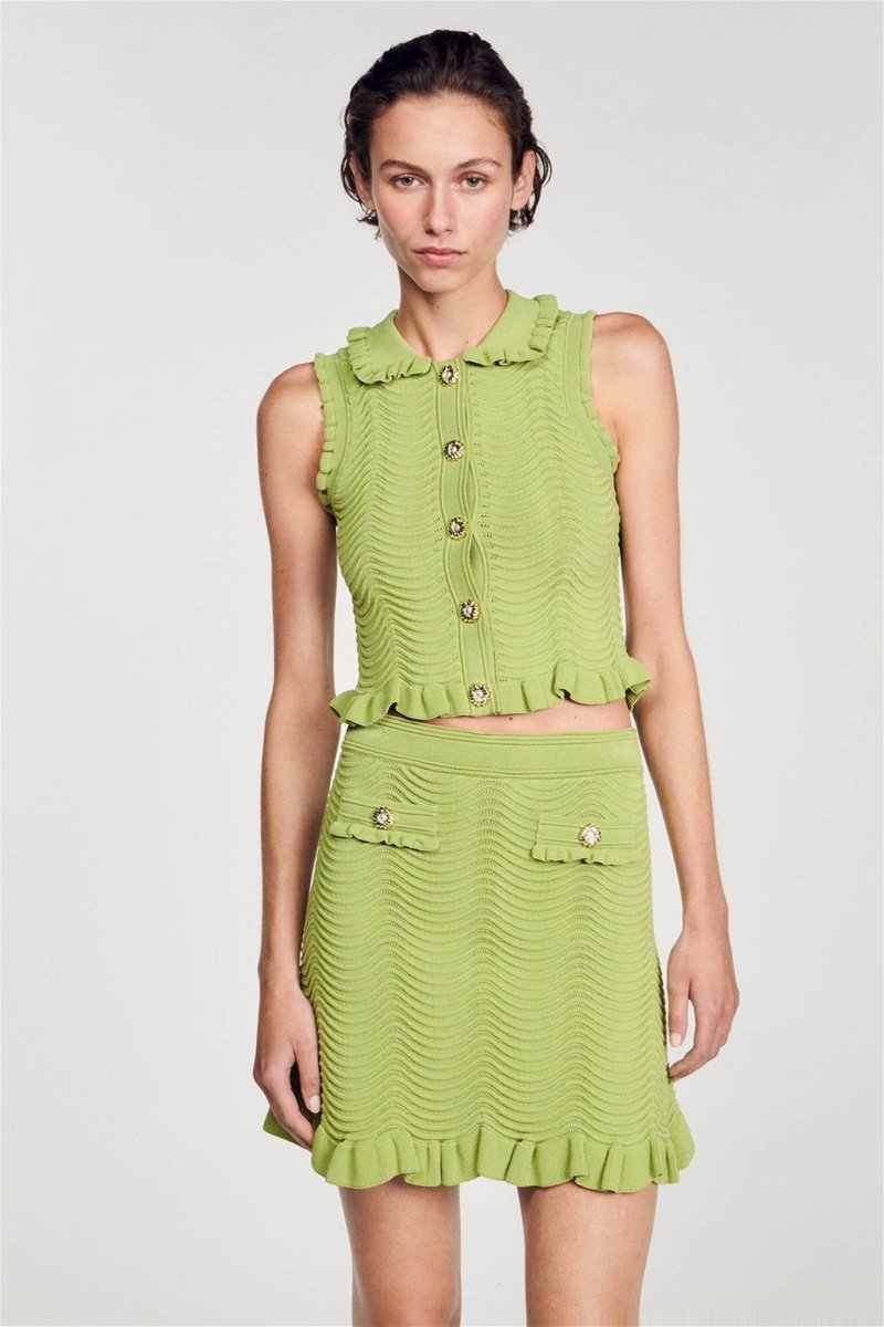 Elvira Ruffle Knitted Skirt Set-ROVOLE