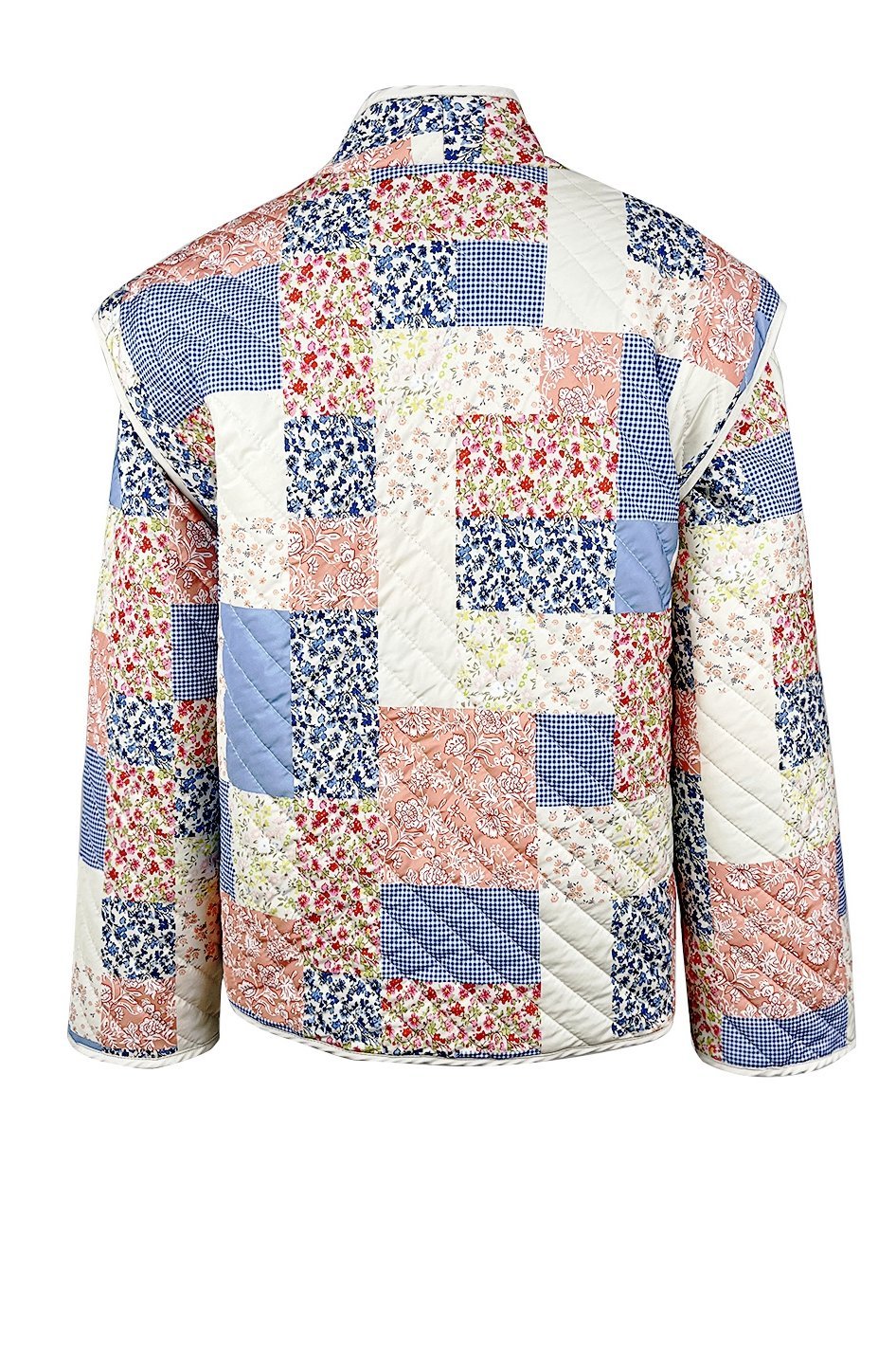 Enid Printed Convertible Quilted Jacket-ROVOLE