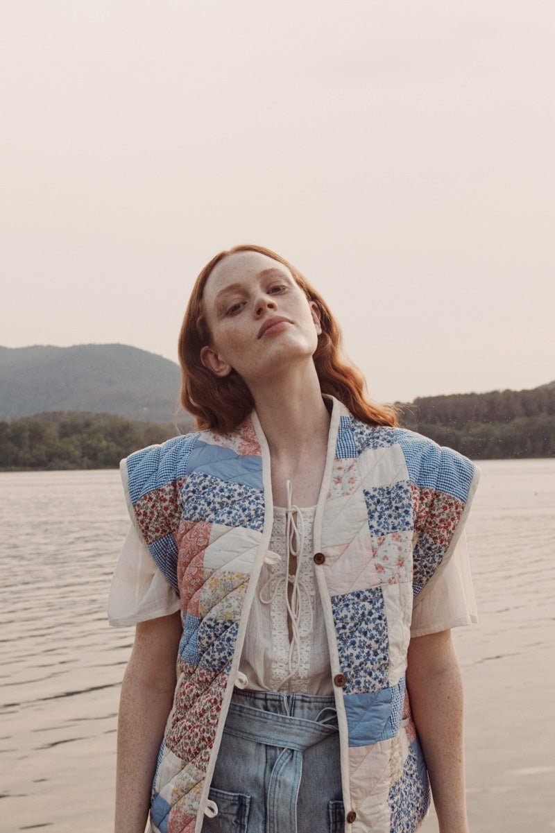 Enid Printed Convertible Quilted Jacket-ROVOLE