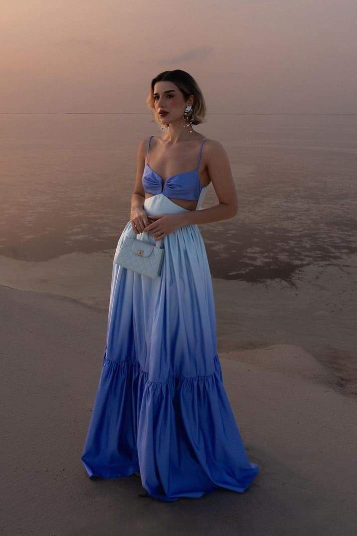 Ethel Cut-out Gradient Maxi Slip Dress-ROVOLE