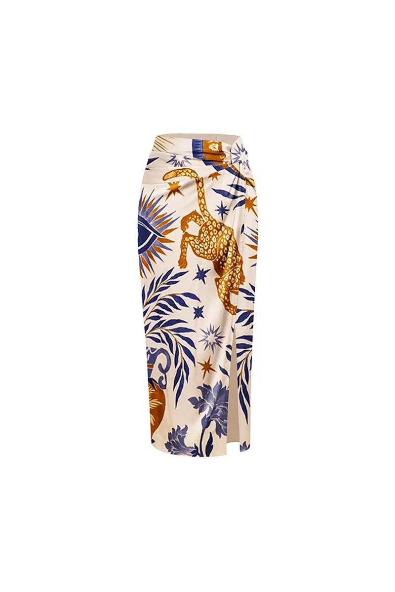 Boho Print Tie-Up Bikini Set-ROVOLE