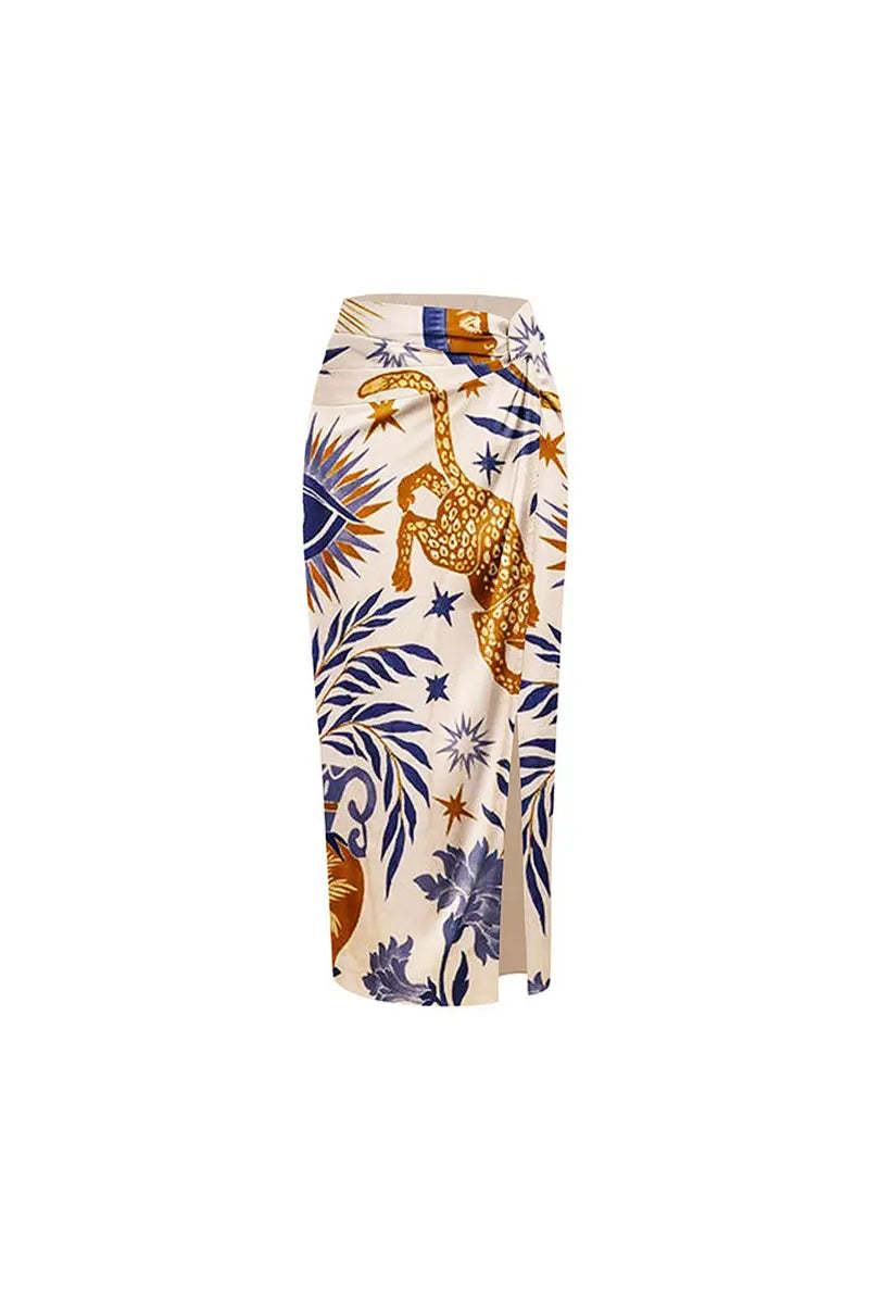 Boho Print Tie-Up Bikini Set-ROVOLE