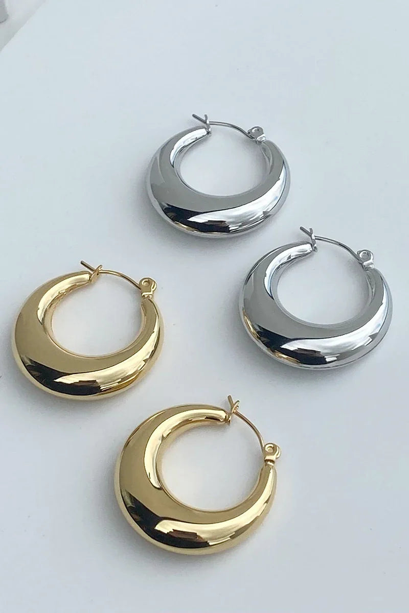 Essential Hoop Earrings - Gold-ROVOLE