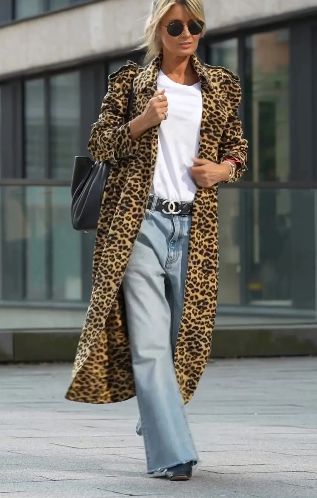 Fashion leopard-print velvet coat-ROVOLE