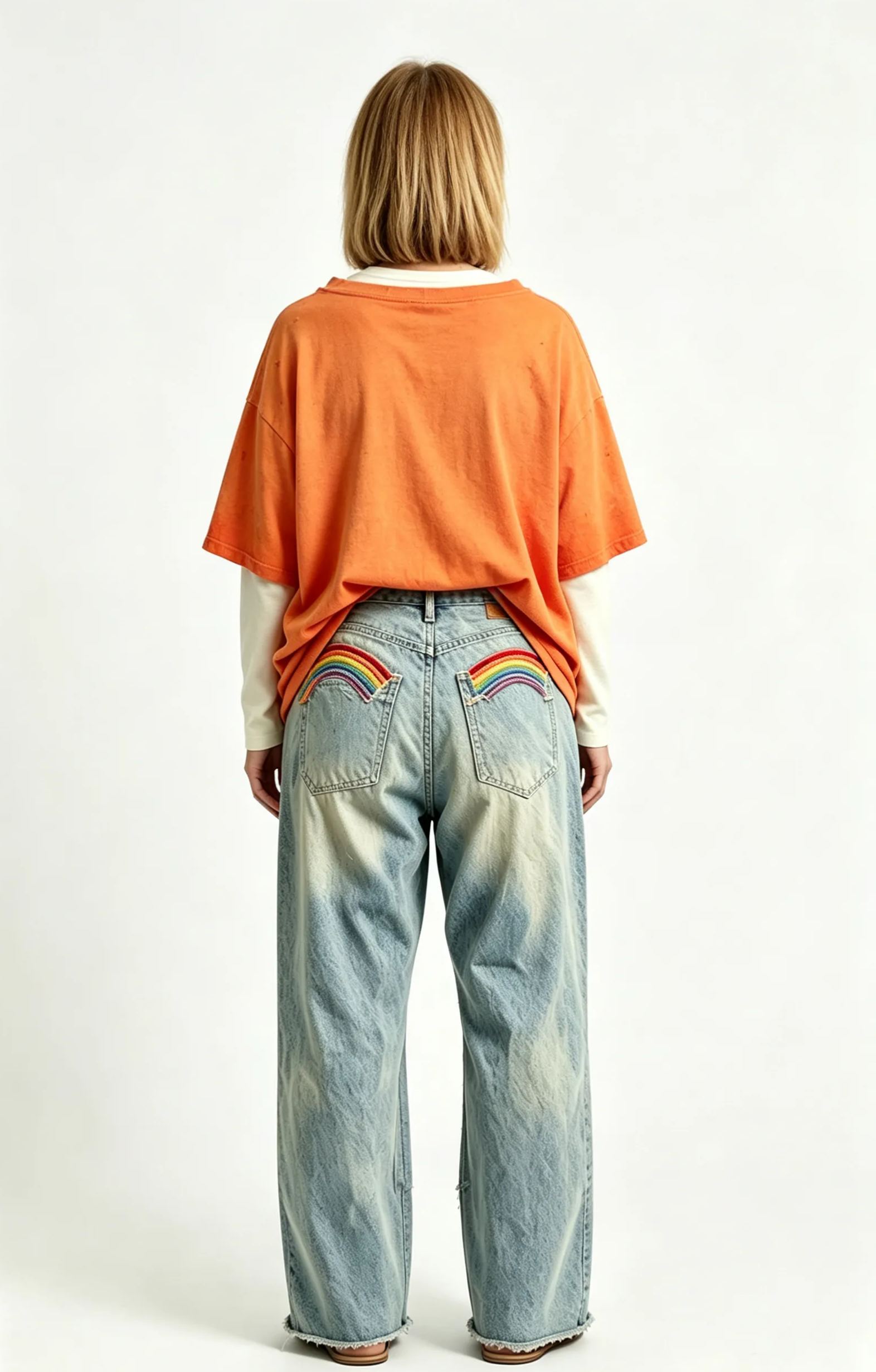 Vintage Patchwork Embroidery Wide Leg Denim Pants