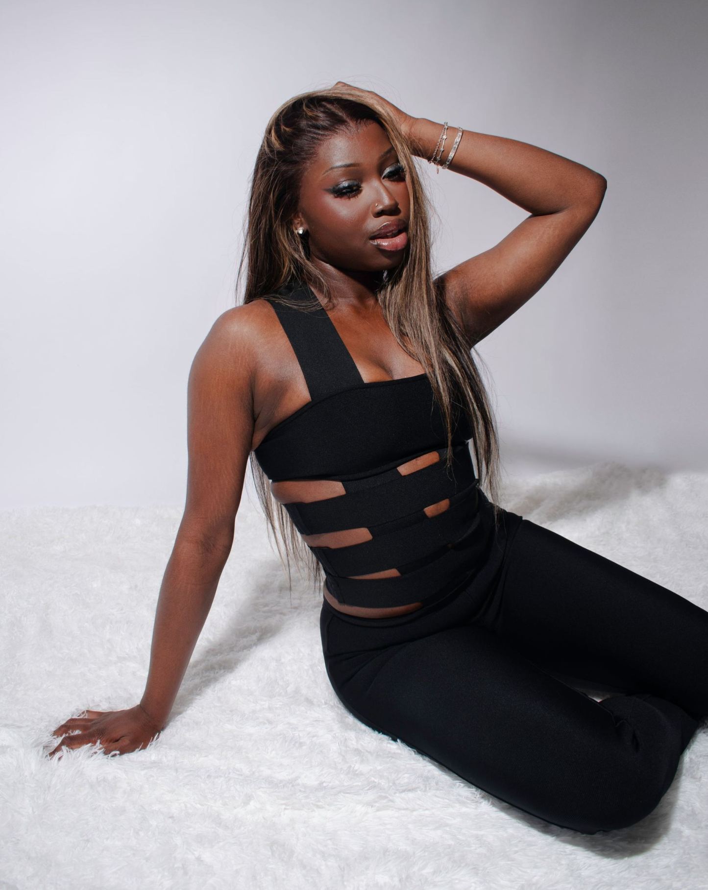 Black Cutout Halter Bodycon Jumpsuit