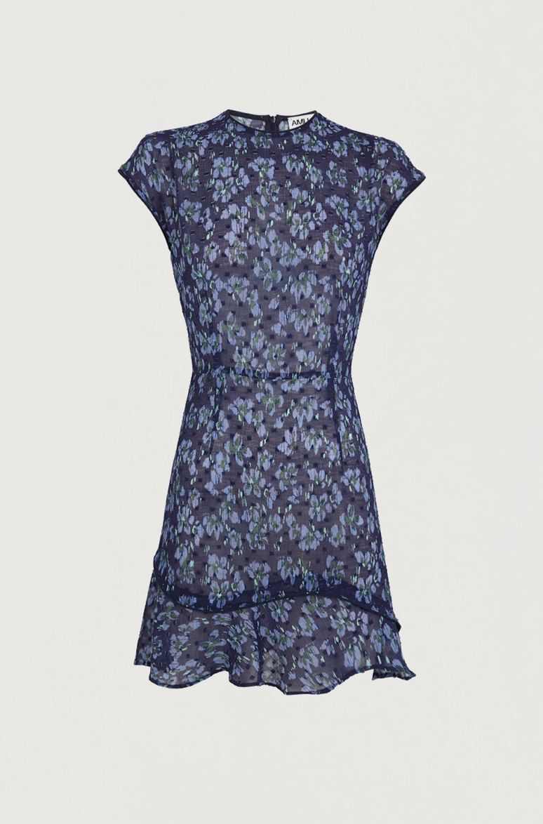 Navy Blue Refined Floral Romper
