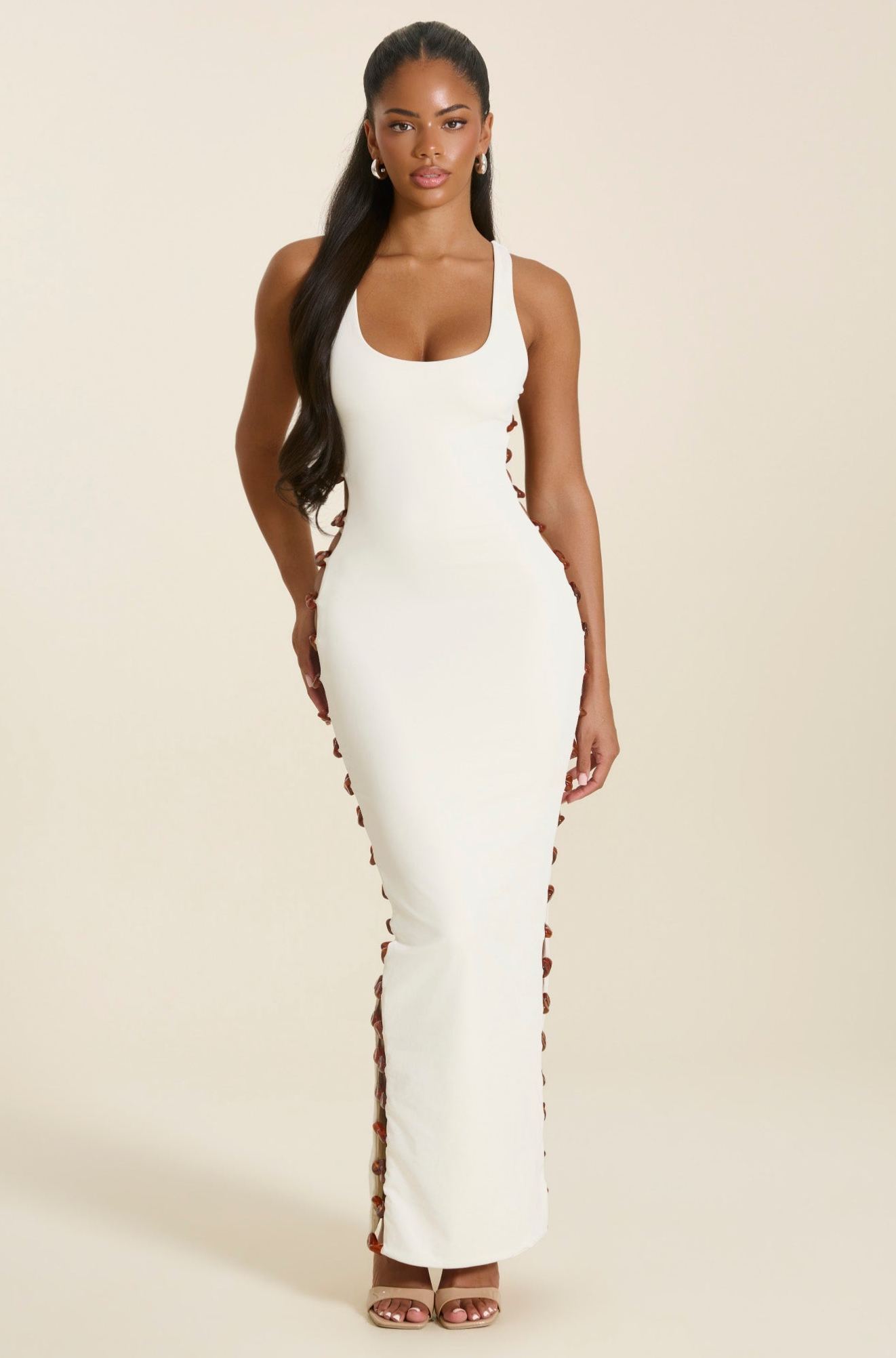 Chain‑Link Cutout Maxi Dress