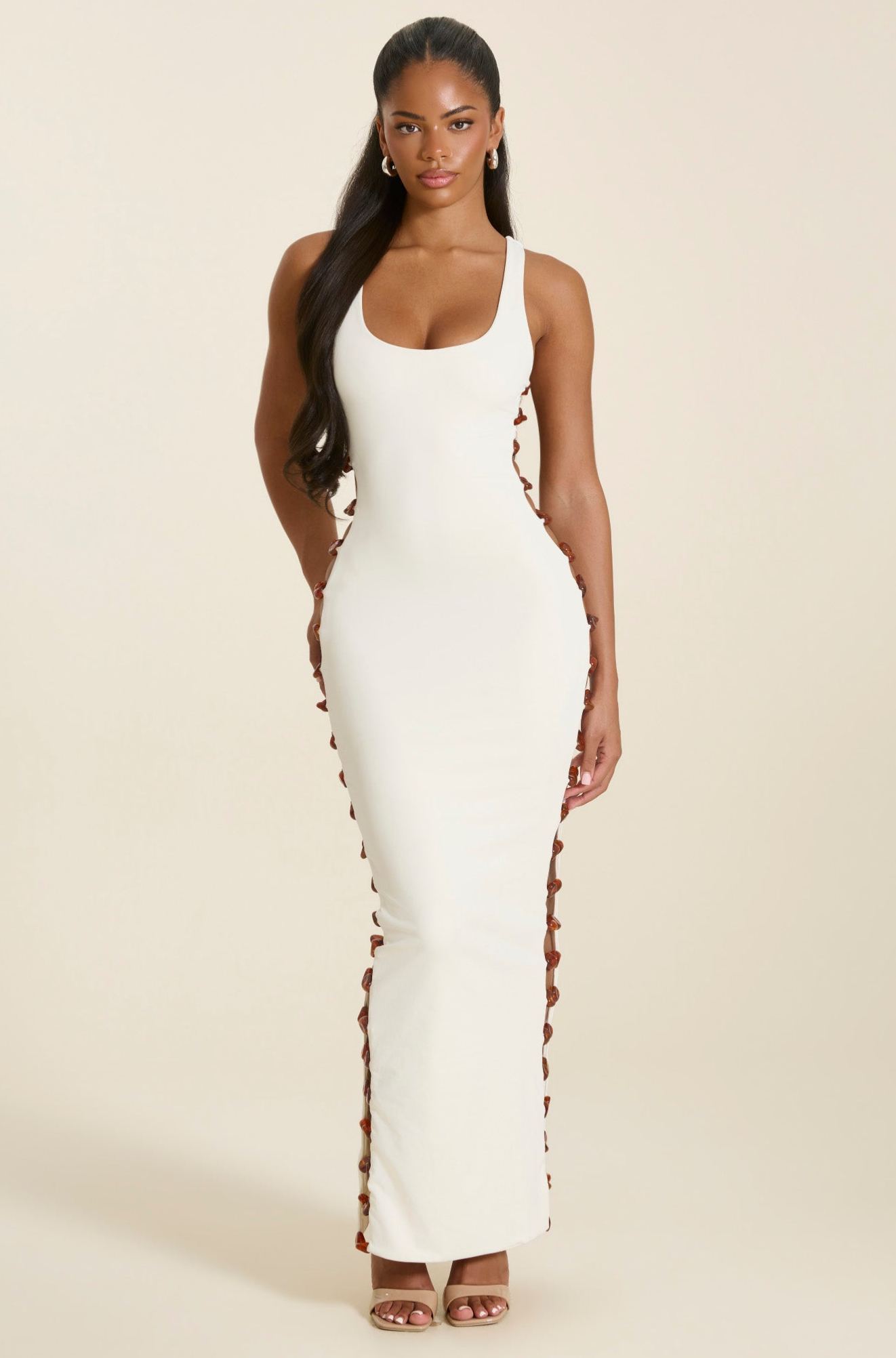 Chain‑Link Cutout Maxi Dress