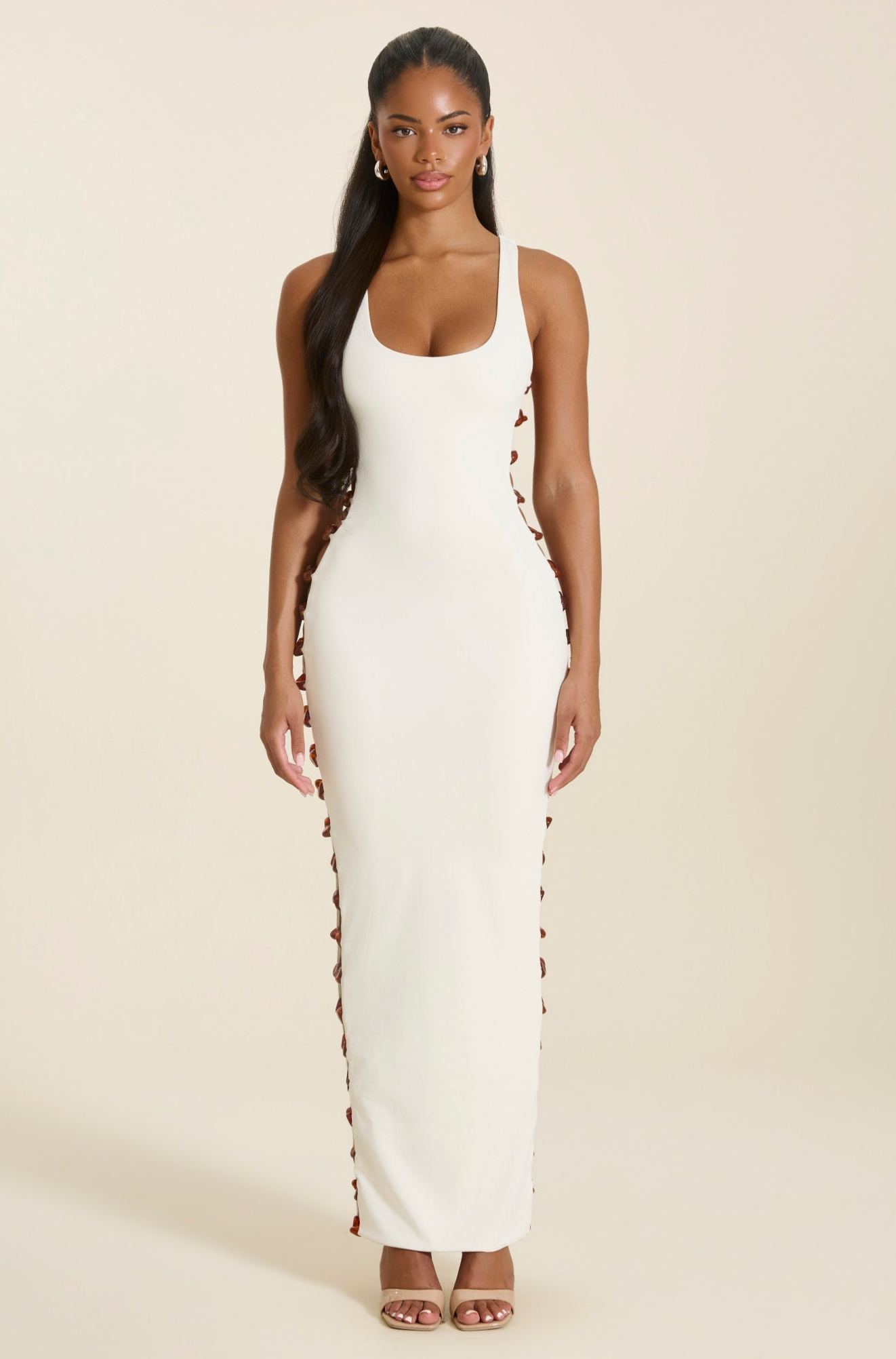 Chain‑Link Cutout Maxi Dress