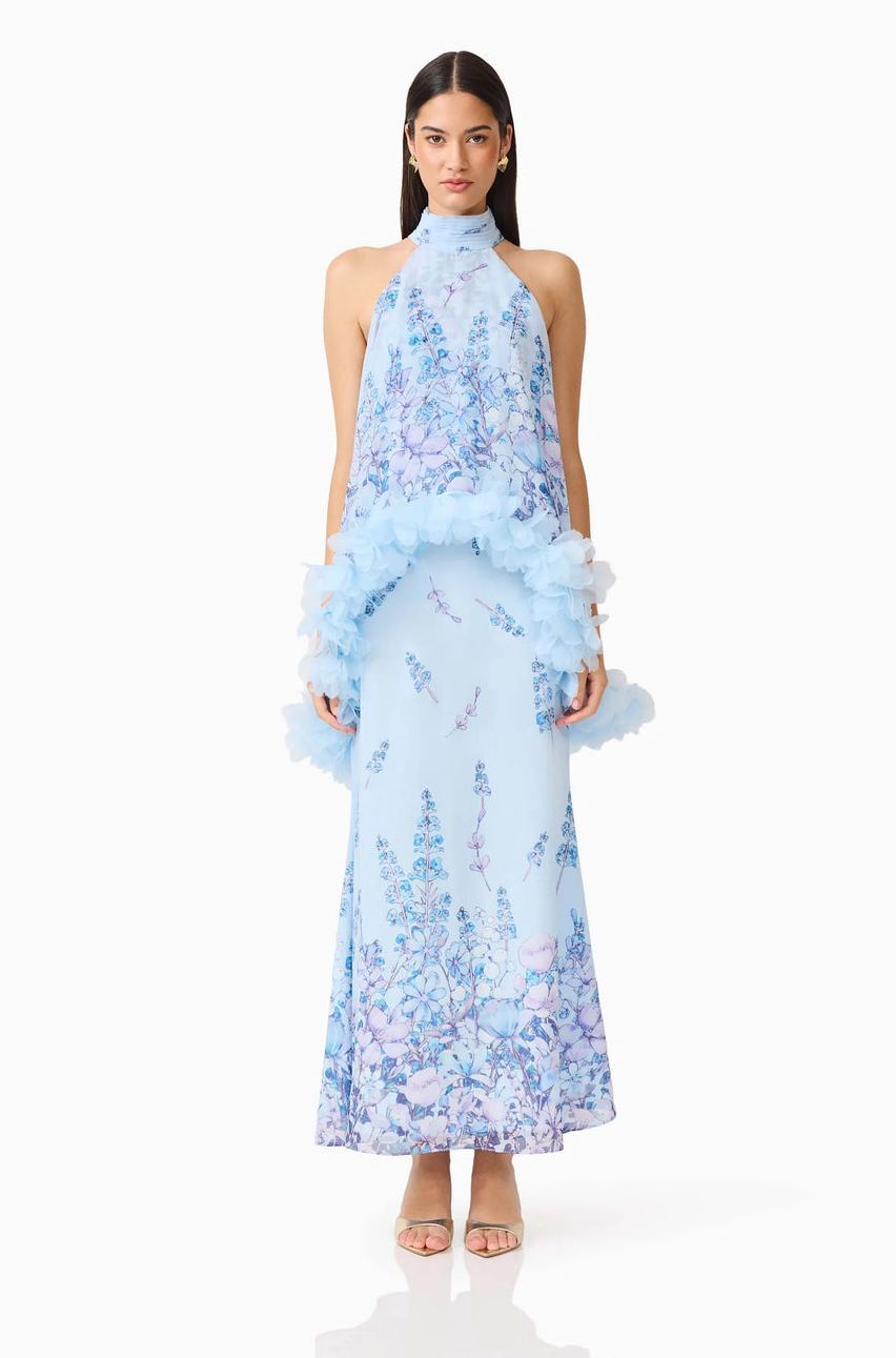 Floral Halter Top & Maxi Skirt Set