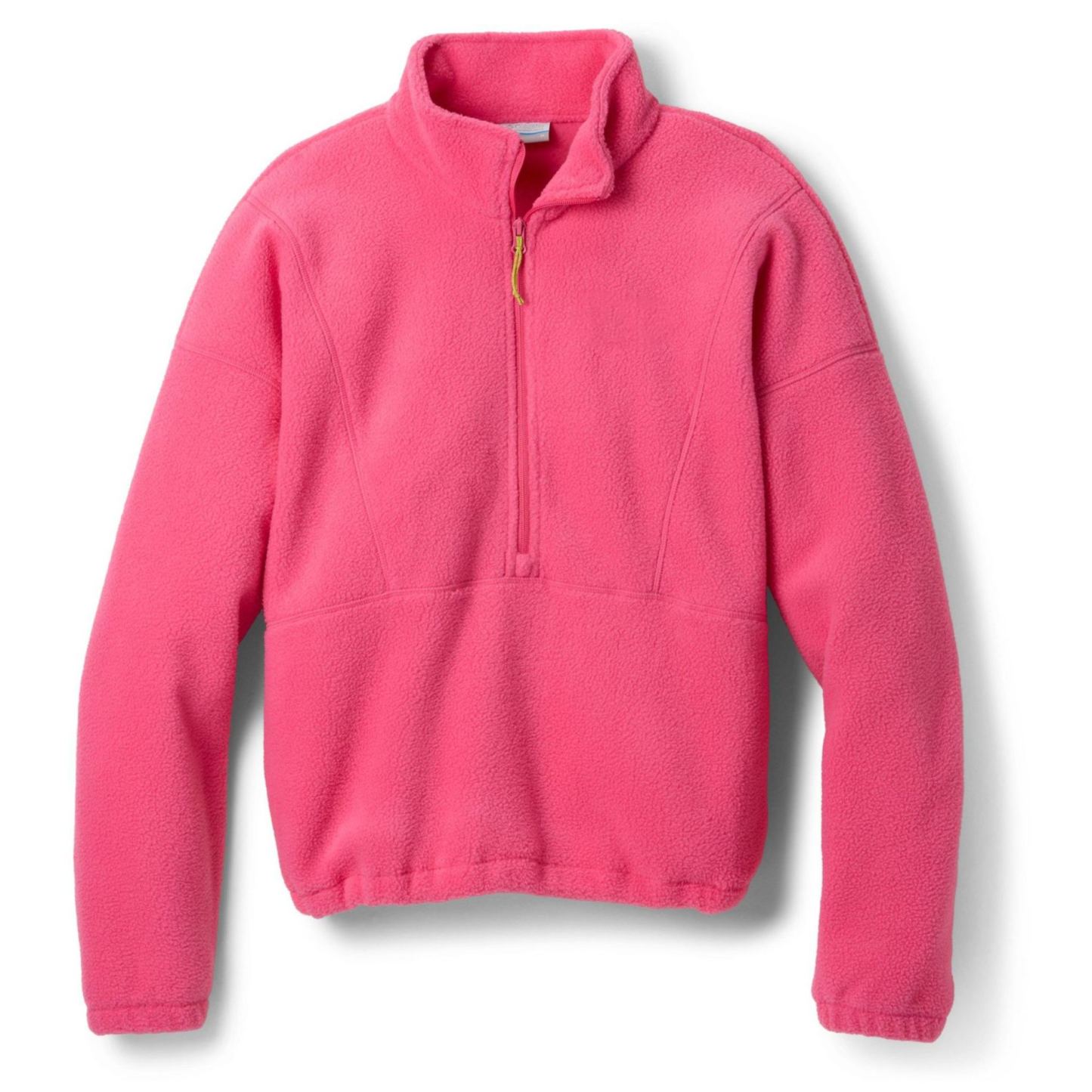 Patchwork Plaid Half-Zip Fleece Pullover