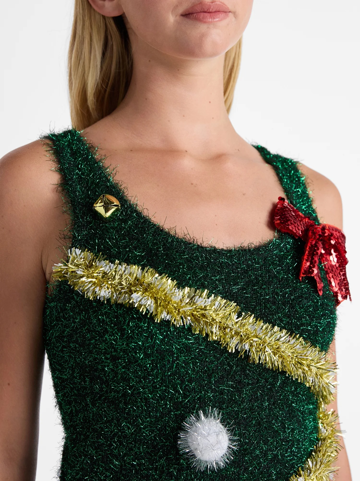 Christmas Tree Sequined Mini Dress
