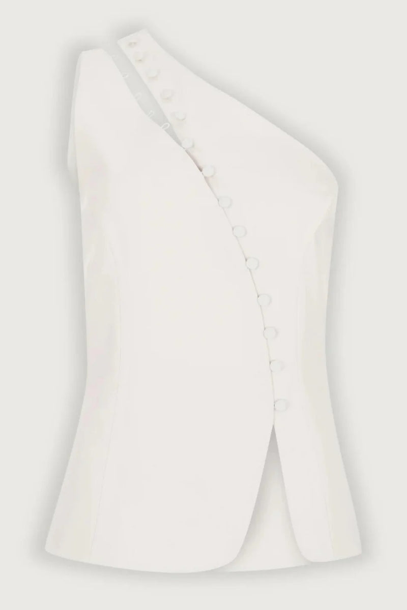 Ascent One-Shoulder Button Detail Top-ROVOLE