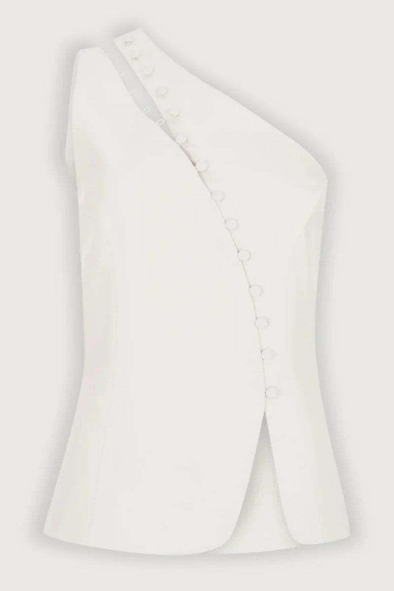 Ascent One-Shoulder Button Detail Top-ROVOLE