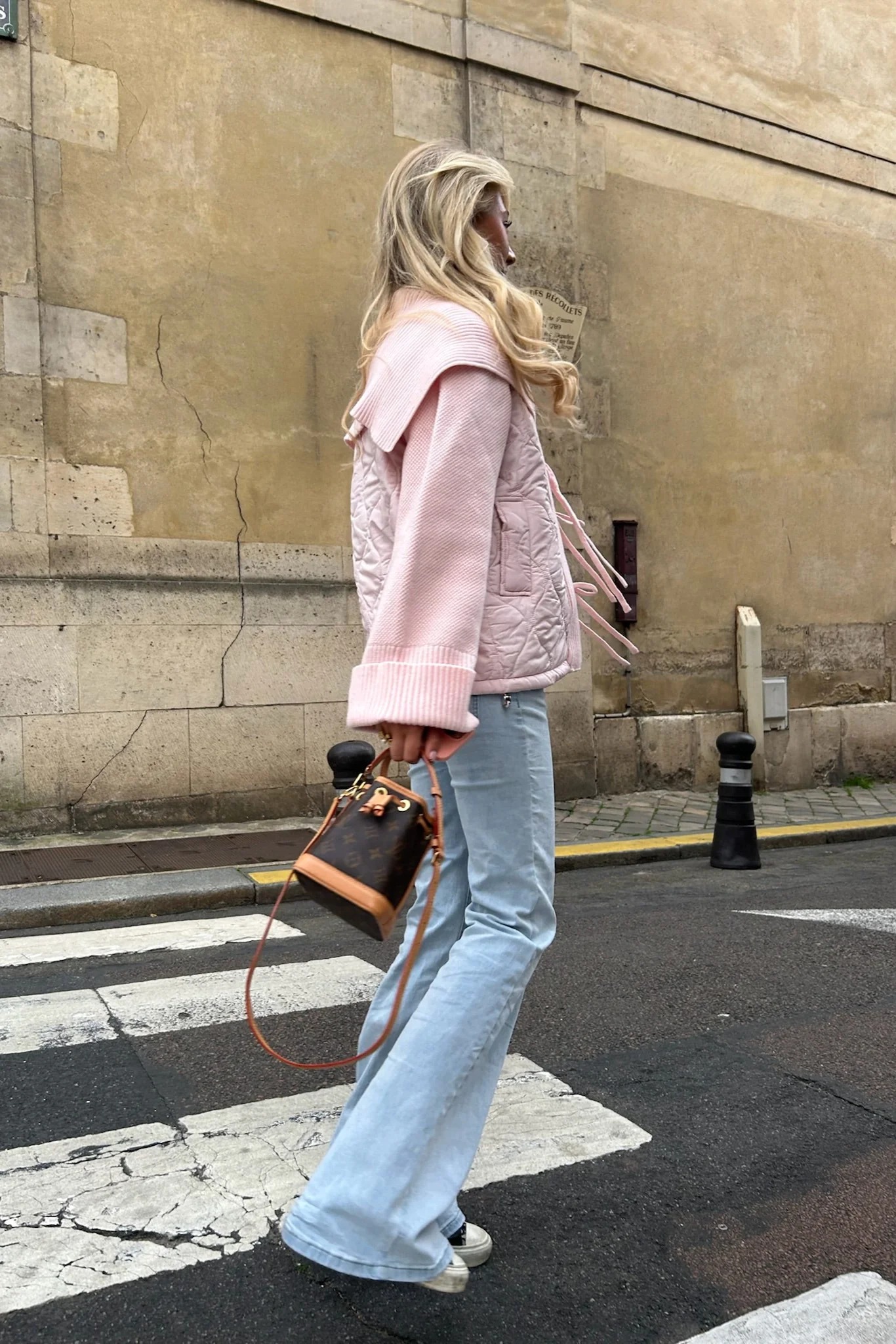 Knitted Patchwork Pink Jacket