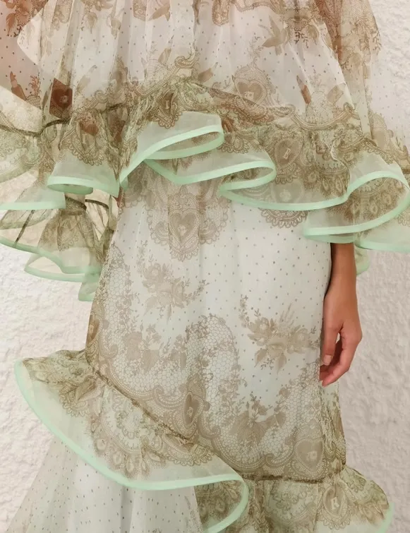 Crush Embellished Blouse & Flutter Maxi Set